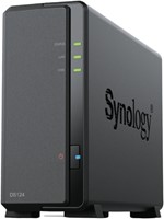 Synology DiskStation DS124 data-opslag-server NAS Desktop Realtek RTD1619B 1 GB DDR4 0 TB DiskStation Manager Zwart