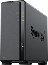 Synology DiskStation DS124 data-opslag-server NAS Desktop Realtek RTD1619B 1 GB DDR4 0 TB DiskStation Manager Zwart