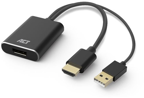 ACT AC7536 video kabel adapter 0,24 m HDMI + USB DisplayPort Zwart