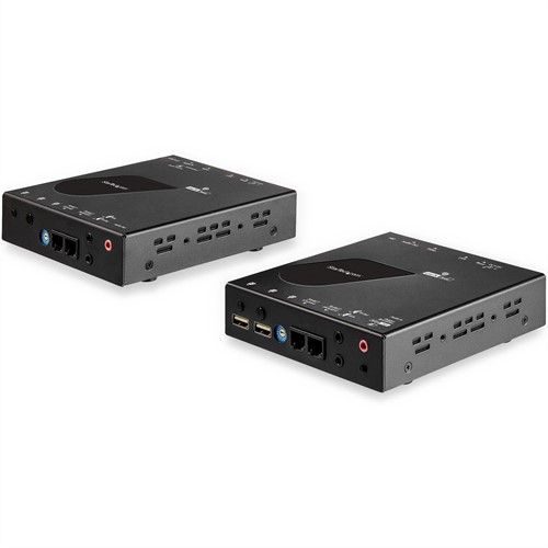 StarTech.com HDMI KVM Extender over IP, 4K 30Hz HDMI 2.0 & USB over IP LAN of CAT5e/CAT6 Ethernet (100m), Remote KVM Switch/Console Transmitter/Receiver Extender Kit