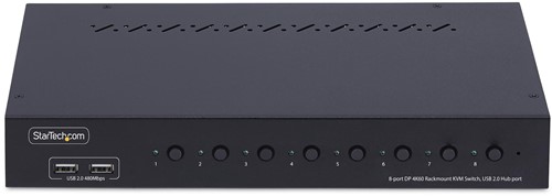 StarTech.com 8-Port DisplayPort KVM Switch met 1U Rackmontage Kit, 4K 60Hz DP 1.2, Drukknop & Hotkey Schakelaar, 4-Port USB Hub, OS Onafhankelijk, TAA Compliant-3