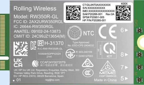 HP 4G LTE-Advanced Pro Cat19 WWAN Intern
