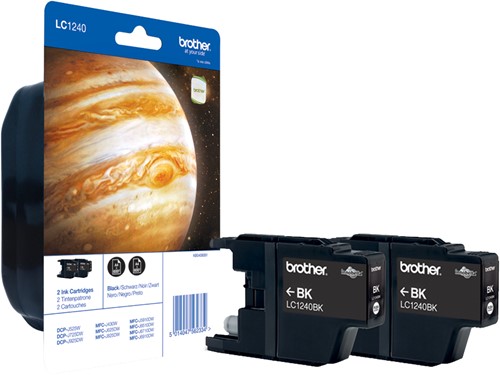 Brother LC-1240BKBP2DR inktcartridge 2 stuk(s) Origineel Zwart