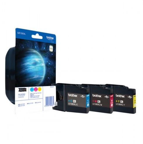 Brother LC-1280XLRBWBPDR inktcartridge 3 stuk(s) Origineel Cyaan, Magenta, Geel