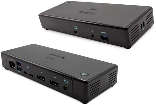 i-tec TB3CDUALDPDOCKPD notebook dock & poortreplicator Bedraad Thunderbolt 3 Zwart