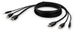 Belkin F1DN1CCBL toetsenbord-video-muis (kvm) kabel Zwart 3 m