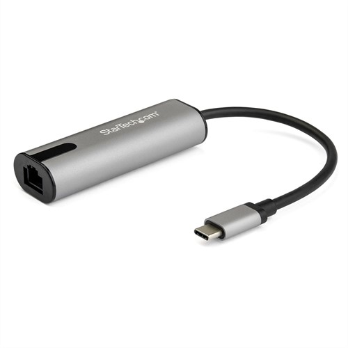 StarTech.com 2.5GbE USB C naar Ethernet Adapter NBASE-T NIC, USB 3.0 Type C 2.5/1 Gigabit/100 Mbps Multi Speed Netwerk, USB 3.1 Laptop naar RJ45/LAN, Thunderbolt 3 Compatibel, MacBook Pro Surface