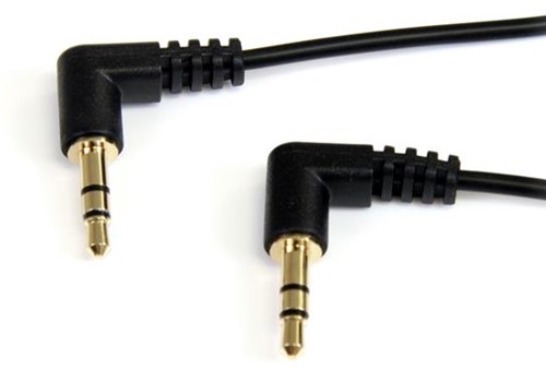 StarTech.com 1,8 m slanke 3,5 mm rechtshoekige stereoaudiokabel M/M