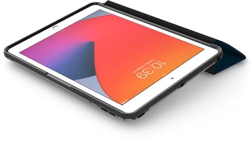 OtterBox Symmetry Folio-hoes voor iPad 7th/8th/9th gen, schokbestendig, valbestendig, dunne beschermende folio-hoes, getest volgens militaire standaard, Blauw, Geen retailverpakking