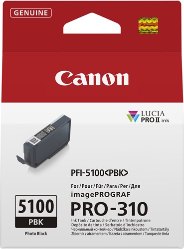 Canon PFI-5100 PBK inktcartridge 1 stuk(s) Origineel Foto zwart
