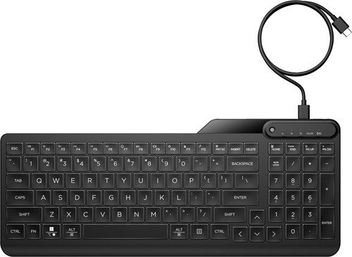 HP 405 backlit toetsenbord met kabel voor meerdere apparaten