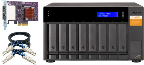 QNAP TL-D800S behuizing voor opslagstations HDD-/SSD-behuizing Zwart, Grijs 2.5/3.5"