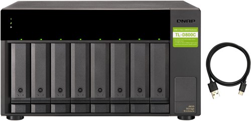 QNAP TL-D800C behuizing voor opslagstations HDD-/SSD-behuizing Zwart, Grijs 2.5/3.5"