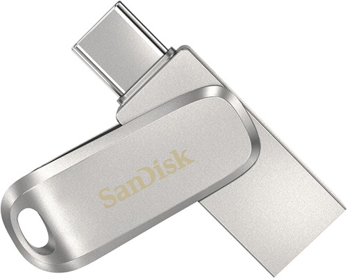 SanDisk Ultra Dual Drive Luxe USB flash drive 64 GB USB Type-A / USB Type-C 3.2 Gen 1 (3.1 Gen 1) Roestvrijstaal