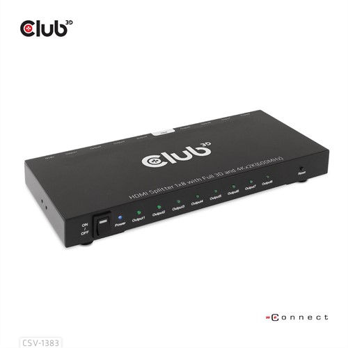 CLUB3D 1 to 8 HDMI™ Splitter Full 3D and 4K60Hz(600MHz)