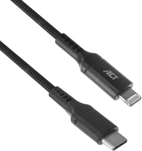 ACT AC3095 Lightning-kabel 1 m Zwart
