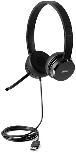 Lenovo 4XD0X88524 hoofdtelefoon/headset Bedraad Hoofdband Kantoor/callcenter Zwart