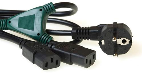 ACT 230V splitskabel schuko male - 2 x C13