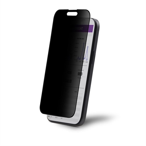 StarTech.com 4-Way Privacy Filter voor iPhone 15 Pro Max, Portret/Landschap Orientaties, Touch-Enabled, +/- 30 Graden Kijkhoek, Gehard Beschermglas, 4 Way Filter
