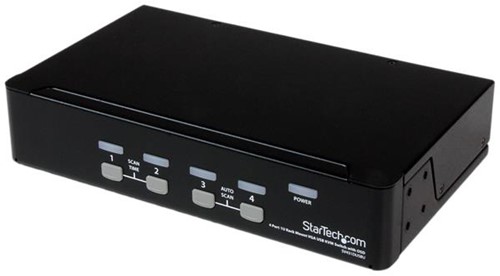 StarTech.com 4-poort 1U-Rack USB KVM-switch met OSD