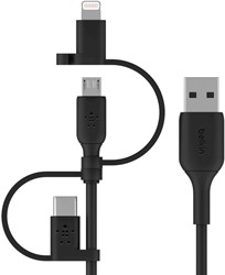 Belkin BOOST CHARGE USB-kabel 1 m USB A USB C/Micro-USB B/Lightning Zwart