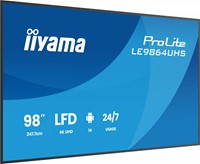 iiyama LE9864UHS-B1AG beeldkrant Digitale signage flatscreen 2,49 m (98") Wifi 500 cd/m² 4K Ultra HD Zwart Type processor Android 24/7-2