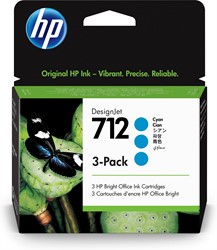 HP 712 29 ml inktcartridge voor DesignJet, cyaan, 3-pack