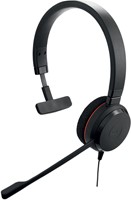 Jabra Evolve 20 MS Mono Headset Bedraad Hoofdband Kantoor/callcenter USB Type-A Zwart