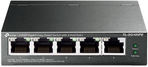 TP-Link TL-SG105PE netwerk-switch Managed L2 Gigabit Ethernet (10/100/1000) Power over Ethernet (PoE) Zwart