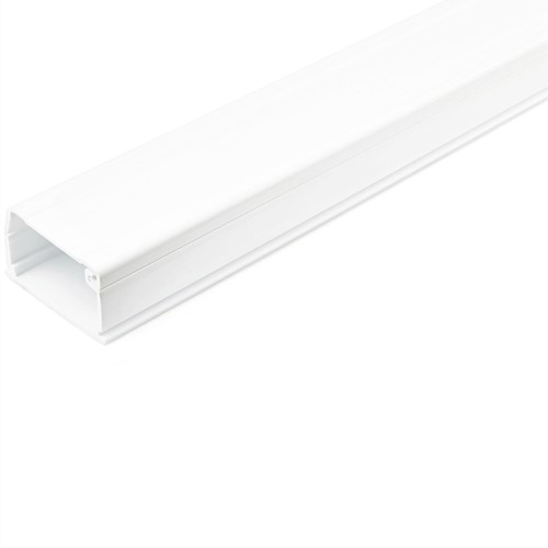 StarTech.com Stevige Zelfklevende Kabelgoot met Deksel, 45mm B x 27mm H 2m L, PVC Draadgoot / Muurlijst voor Netwerk- en Voedingskabels, UL Listed