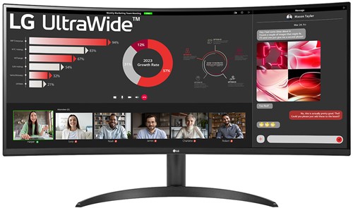LG 34WR50QK-B computer monitor 86,4 cm (34") 3440 x 1440 Pixels Wide Quad HD Zwart