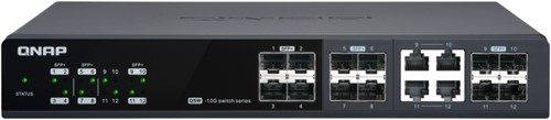 QNAP QSW-M1204-4C netwerk-switch Managed 10G Ethernet (100/1000/10000) Zwart