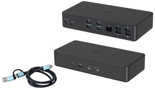 i-tec USB 3.0 / USB-C / Thunderbolt 3 Professional Dual 4K Display Docking Station Generation 2 + Power Delivery 100W