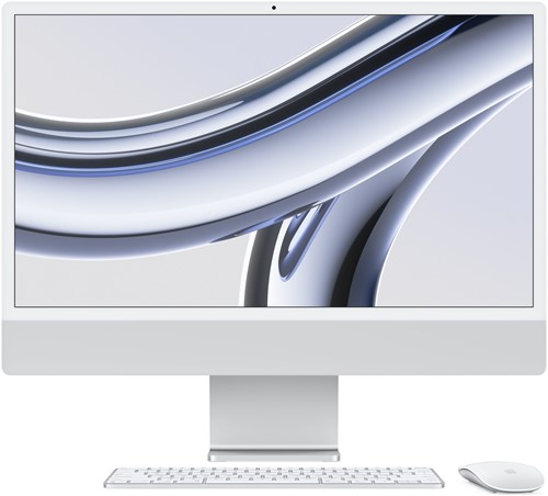Apple iMac Apple M M3 59,7 cm (23.5") 4480 x 2520 Pixels 8 GB 256 GB SSD Alles-in-één-pc macOS Sonoma Wi-Fi 6E (802.11ax) Zilver