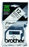 Brother Labelling Tape - 12mm, Black/White, Blister labelprinter-tape M