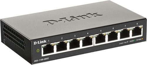 D-Link DGS-1100-08V2 netwerk-switch Managed L2 Gigabit Ethernet (10/100/1000) Zwart-3