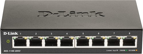D-Link DGS-1100-08V2 netwerk-switch Managed L2 Gigabit Ethernet (10/100/1000) Zwart