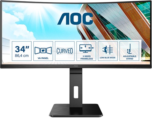 AOC P2 CU34P2A LED display 86,4 cm (34") 3440 x 1440 Pixels Quad HD Zwart