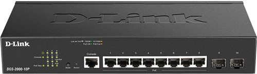 D-Link DGS-2000-10P netwerk-switch Managed L2/L3 Gigabit Ethernet (10/100/1000) Power over Ethernet (PoE) 1U Zwart