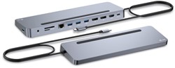 i-tec C31FLAT2PDPRO laptop dock & poortreplicator Bedraad USB 3.2 Gen 1 (3.1 Gen 1) Type-C Zilver