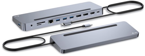 i-tec C31FLAT2PDPRO laptop dock & poortreplicator Bedraad USB 3.2 Gen 1 (3.1 Gen 1) Type-C Zilver