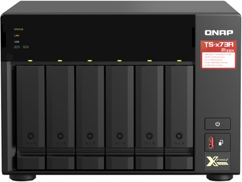 QNAP TS-673A NAS Tower Ethernet LAN Zwart V1500B