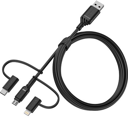 OtterBox 3in1 USBA-Micro/Lightning/USBC cable, zwart
