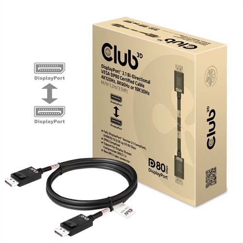 CLUB3D CAC-1091 DisplayPort kabel 1,2 m Zwart