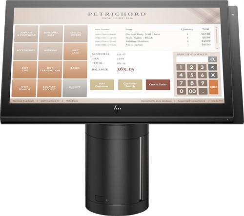 HP Engage One Alles-in-een 2,6 GHz i5-7300U 35,6 cm (14") 1920 x 1080 Pixels Touchscreen Zwart