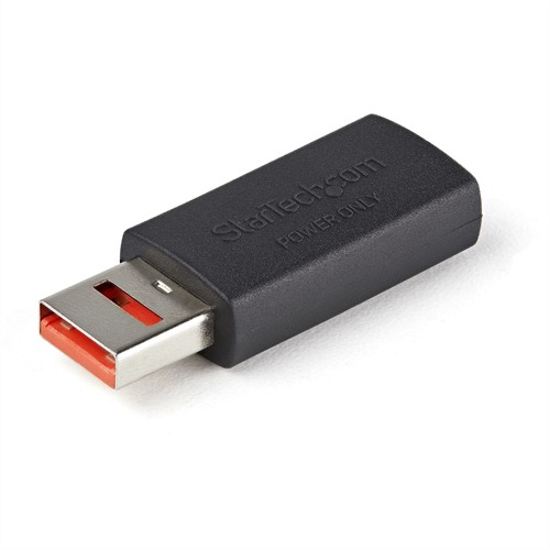 StarTech.com USB Data Blocker Secure Charge Adapter No-Data/Power-Only USB-A Adapter voor Telefoon/Tablet USB Protector Adapter (M/F) USB Charge-Only Adapter