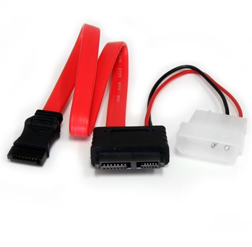 StarTech.com 30 cm Slimline SATA naar SATA Adapter met LP4 Voedingskabel