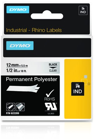 DYMO 622289 labelprinter-tape Zwart op zilver