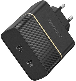 OtterBox EU Wall Charger 50W - 1X USB-C 30W + 1X USB-C 20W USB-PD, zwart