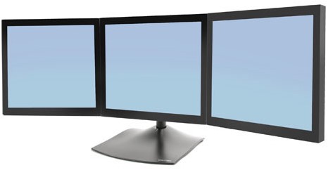 Ergotron DS Series DS100 Triple Monitor Desk Stand 53,3 cm (21") Zwart Bureau